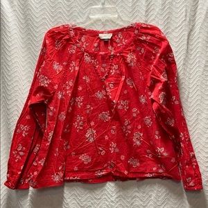 Universal Threads red large floral print top